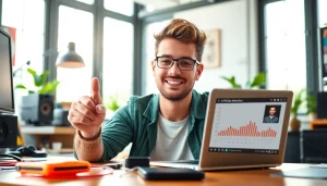 Engaging TikTok creator analyzing paid links for TikTok creators in a modern workspace.