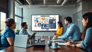 Dynamic team collaborating on website design, showcasing innovation at công ty thiết kế website.