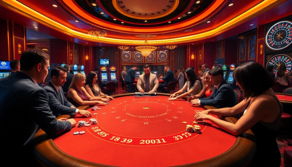 Người chơi thưởng thức một ván poker đầy kịch tính tại casino sang trọng của W88, thể hiện sự phấn khích và chiến lược.