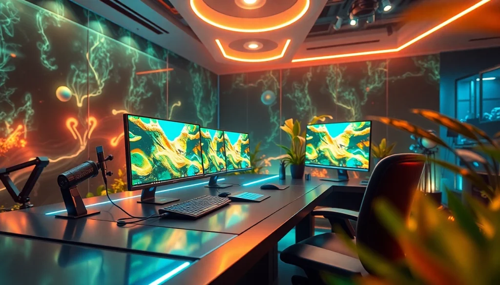 Experience the advanced capabilities of nano banana pro in a futuristic AI workspace, featuring vibrant visuals and innovative technology.