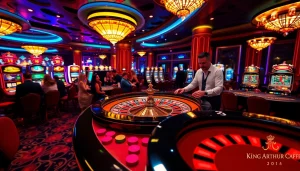 Experience the thrilling atmosphere of https://kingarthurcafe.com/menu in a vibrant casino scene with roulette and blackjack.