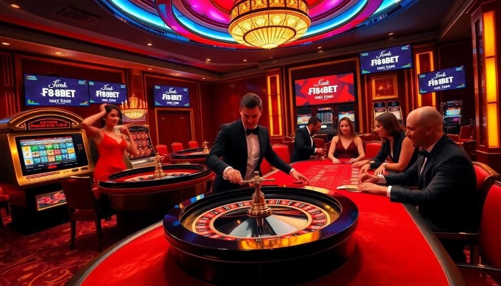 Experience thrilling gameplay at Link F8BET with luxury casino features including roulette and slot machines.