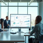 Online email verification tools showcased in a modern office, emphasizing data accuracy and collaboration.