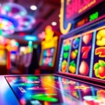 Main screen of online slot deposit 1k with vibrant neon lights and action-packed gaming elements.