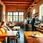 Profitez de l'ambiance d'un coffeeshop espagne confortable et amical avec café et pâtisseries.