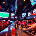 Engaged fans enjoying Alabama sports betting in a lively sports bar atmosphere.