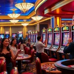 Experience excitement with Slot777 gaming machines in a luxurious casino setting.