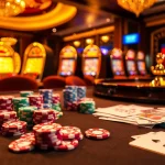 Engage in high-stakes gambling at vuabai9 with an array of cards, poker chips, and roulette wheels.