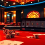 A vibrant gaming scene revealing an online gambling platform at https://sunwin88.art/ with dynamic casino tables and immersive gaming elements.