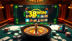 Active players enjoying the thrill of mobile gambling with 389WIN Download at a luxurious casino setting.