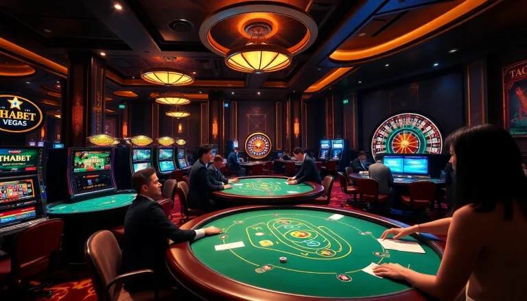 Experience thrilling gameplay at https://thabet.vegas/ with vibrant casino tables and exciting slot machines.