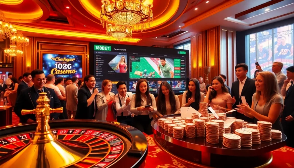 Engaging players at the link 188bet online casino with dynamic betting elements and vibrant atmosphere.