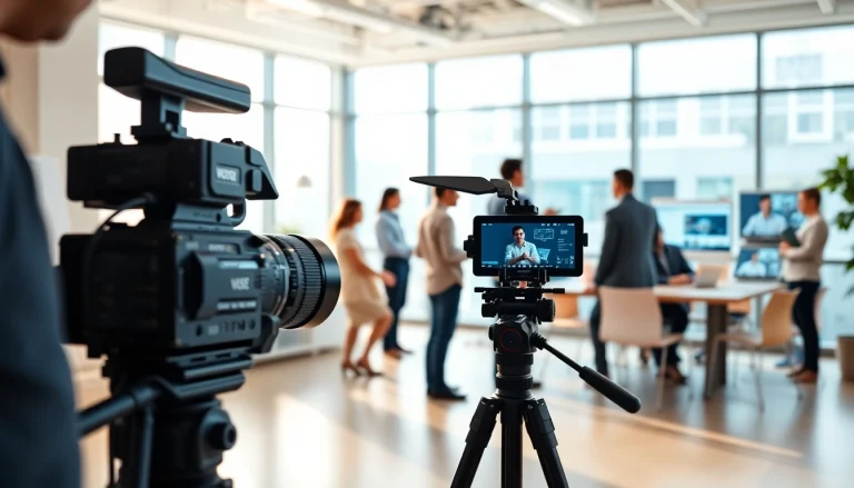 Capture of a Corporate Video Production showcasing teamwork in a modern office environment.