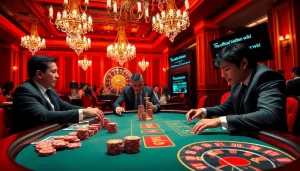 The official hidden wiki enhances the excitement at a luxurious poker table, showcasing high-stakes gaming.