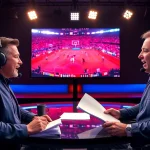 Engaging sports broadcasting scene showcasing live sports coverage.