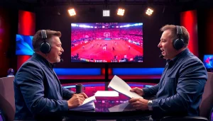 Engaging sports broadcasting scene showcasing live sports coverage.