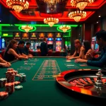 Players experiencing the excitement of gaming at BK8 Casino with vibrant tables and slots.