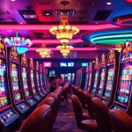 Menampilkan pengalaman slot deposit 1000 yang menarik dengan mesin slot berwarna-warni.