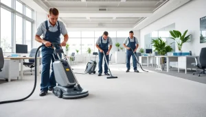 Engaging commercial carpet cleaning in a modern office setting highlighting cleanliness and professionalism.
