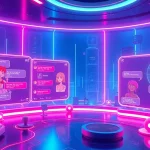 Engaging digital landscape of nsfw ai chatbots with animated characters.