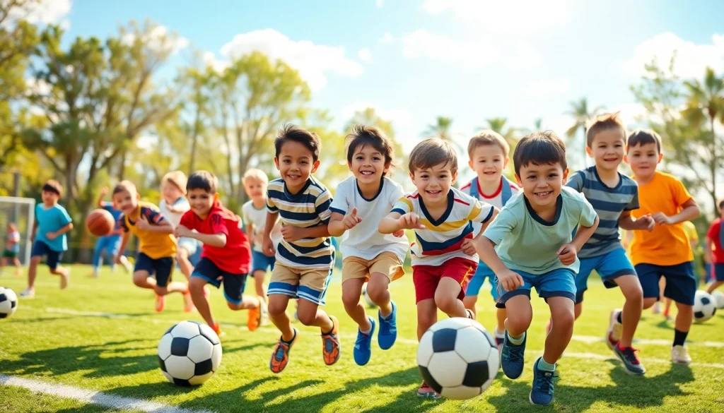 Exciting boys engaged in Multi Sports Camps for Boys, showcasing teamwork and fun.
