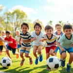 Exciting boys engaged in Multi Sports Camps for Boys, showcasing teamwork and fun.