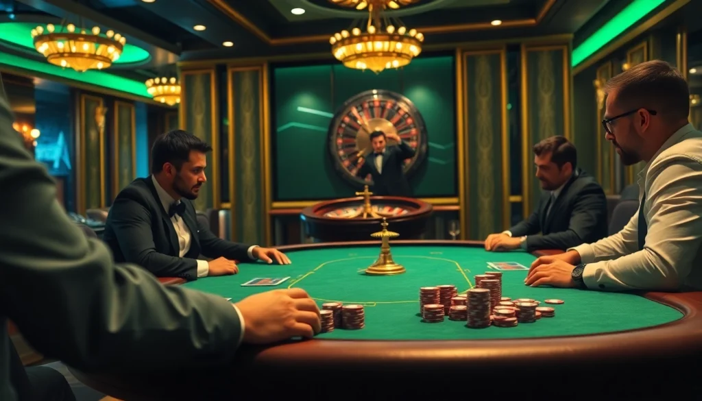 Experience thrilling games with lương sơn tv at a vibrant casino poker table.