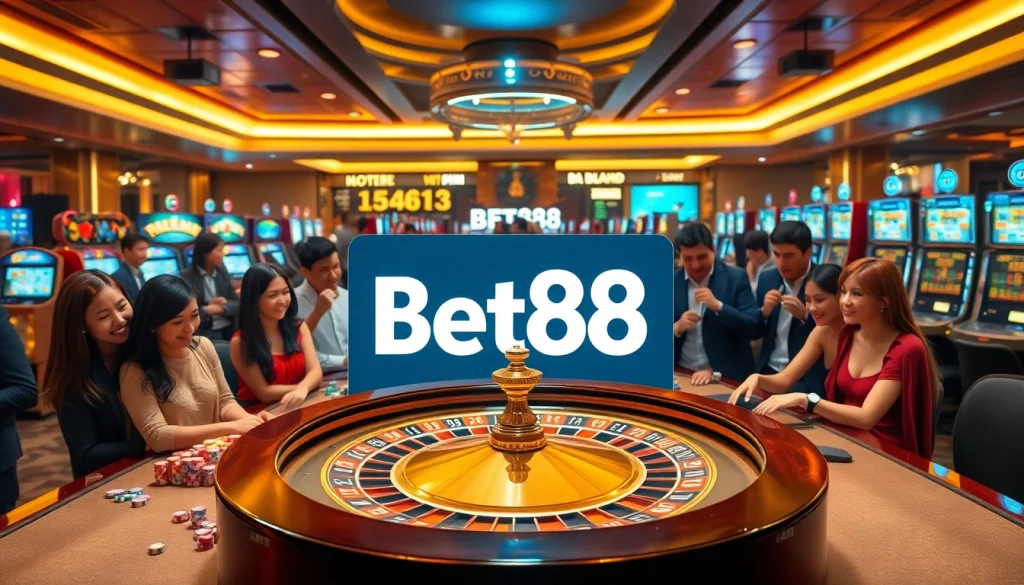 Experience the thrill of gambling with Bet88 đăng nhập featuring roulette and slot machines.