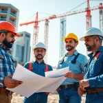 Southern California contractors association collaborating on a construction site, showcasing teamwork and productivity.