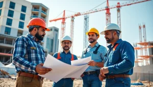 Southern California contractors association collaborating on a construction site, showcasing teamwork and productivity.