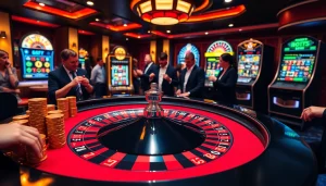 Players enjoying a thrilling roulette game at 6FF casino with vibrant atmosphere.