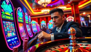 Experience the thrill of idn slot 777 with a high-stakes gambler at a vibrant casino.