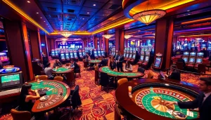 Engaging MM88 casino environment featuring vibrant gaming tables and excited players.