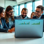 Find competitor pricing through teamwork and data analysis in a bright conference setting.