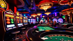 Experience the thrill of Game Haywin as players engage with captivating casino games and vibrant slot machines.