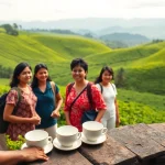 Captivating scene of tourists at https://privatetourssrilanka.com enjoying vibrant landscapes and local culture.