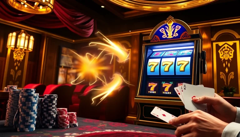 Memainkan mesin slot Zeus di tengah suasana kasino yang mewah dan penuh sensasi.