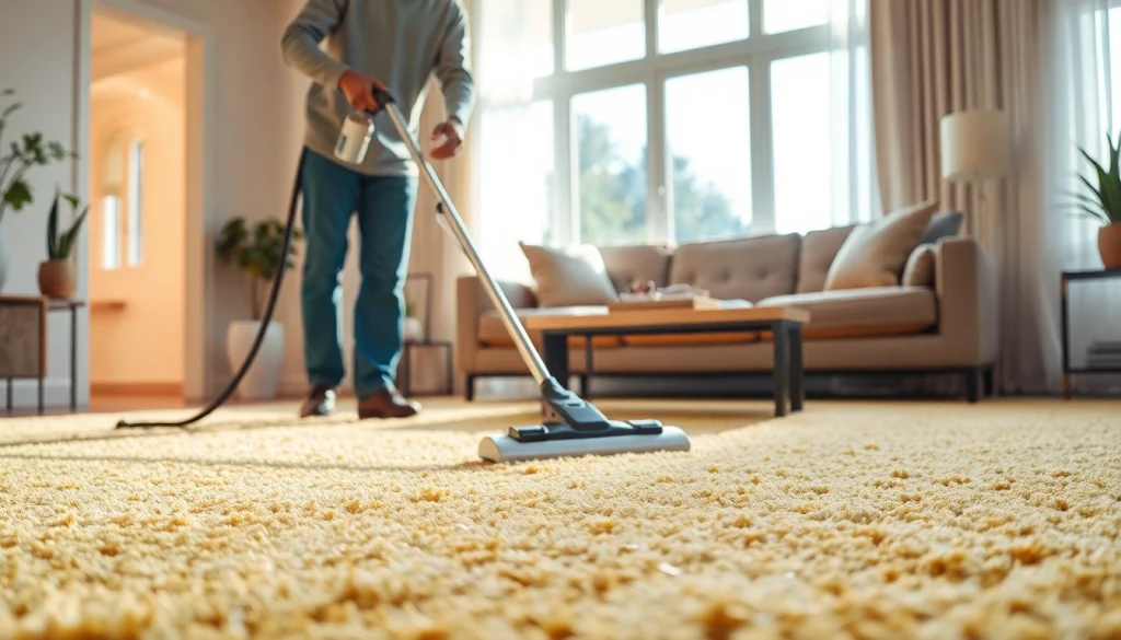 Experience carpet cleaning specials with professional service in a bright living room.