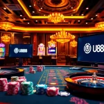 Experience thrilling gameplay at U888 with vibrant casino tables and engaging slot machines.