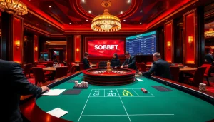 Sbobet online sports betting scene showcasing engaged players at a roulette table.