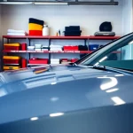 Efficient car detailing near me showcased with a vividly polished vehicle in a professional setting.