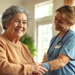 Senior caregivers Austin TX helping elderly clients in a cozy home setting.