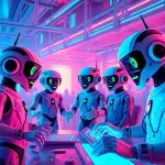 Engaging NSFW AI characters interacting in a vibrant digital landscape, showcasing technology and fun.