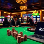 Experience thrilling gameplay at indoxxi casinos with glamorous poker tables and vibrant slot machines.