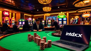 Experience thrilling gameplay at indoxxi casinos with glamorous poker tables and vibrant slot machines.