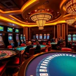 Experience the thrilling atmosphere at U888 casino with vibrant slot machines and engaging table games.