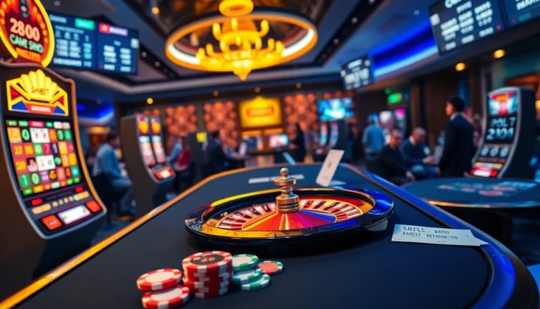 Engage with SHBET’s dynamic casino experience featuring vibrant slot machines and poker tables.