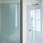 Showcase of sunney shower doors in a modern bathroom design, highlighting its sleek features.