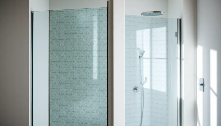 Showcase of sunney shower doors in a modern bathroom design, highlighting its sleek features.