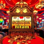 Winning on the scatter hitam slot machine with excitement in a vibrant casino environment.